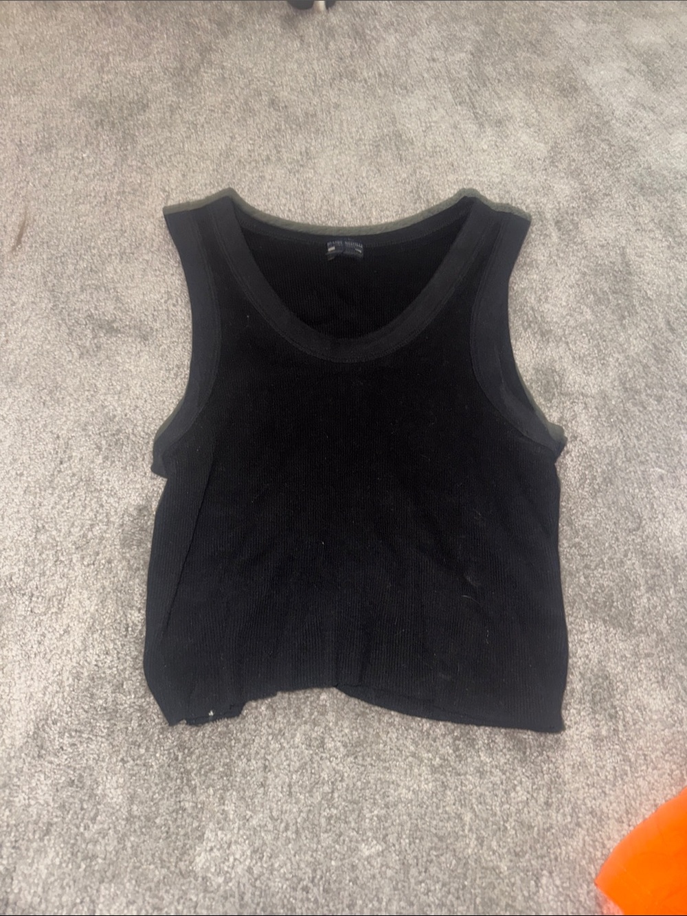 Brandy Melville Black Ribbed Scoop Tank